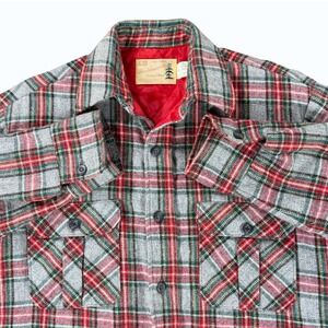 Vintage 70s Sears Fieldmaster Lumberjack Coat Mens MedT Trucker Plaid Wool Blend